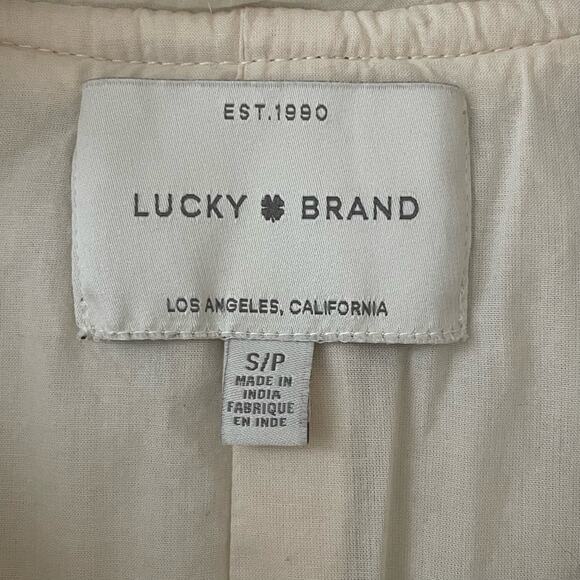 Lucky Brand Women’s Quilted Jacket Short Full Zip Pockets Cotton sz S Cream - Picture 11 of 13